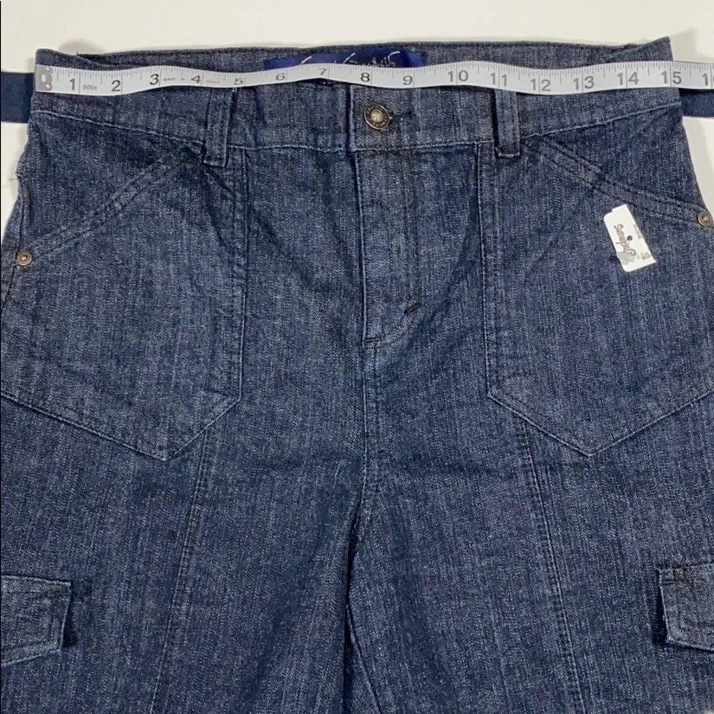 Gloria Vanderbilt SZ 8 Belted Blue Denim Jeans Capri New. D22 - Picture 11 of 12